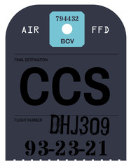 Vintage Luggage Tag. Real looking airport luggage tag.