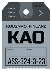 Vintage Luggage Tag. Real looking airport luggage tag.