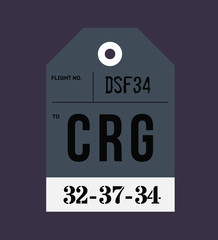 Vintage Luggage Tag. Real looking airport luggage tag.