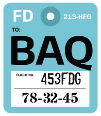 Vintage Luggage Tag. Real looking airport luggage tag.