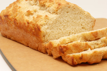 Bread Sliced on Cutting Board