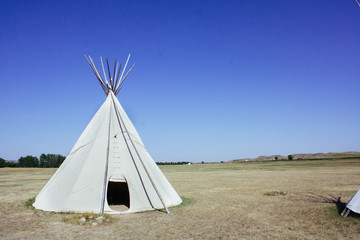 single teepee in field