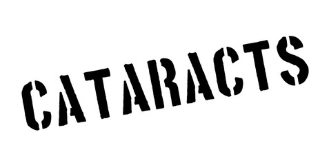 Cataracts rubber stamp. Grunge design with dust scratches. Effects can be easily removed for a clean, crisp look. Color is easily changed.