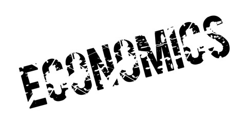 Economics rubber stamp. Grunge design with dust scratches. Effects can be easily removed for a clean, crisp look. Color is easily changed.