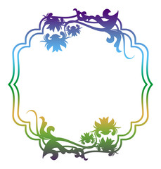 Beautiful gradient frame. Color silhouette frame for advertisements, wedding and other invitations or greeting cards. Raster clip art.