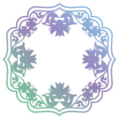 Beautiful gradient frame. Color silhouette frame for advertisements, wedding and other invitations or greeting cards. Raster clip art.