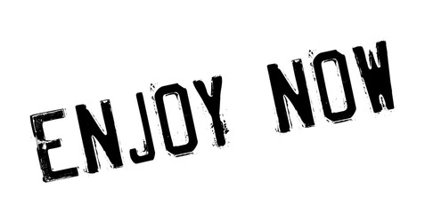 Enjoy Now rubber stamp. Grunge design with dust scratches. Effects can be easily removed for a clean, crisp look. Color is easily changed.