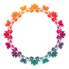 Beautiful gradient frame. Color silhouette frame for advertisements, wedding and other invitations or greeting cards. Raster clip art.