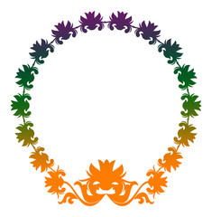 Beautiful gradient frame. Color silhouette frame for advertisements, wedding and other invitations or greeting cards. Raster clip art.