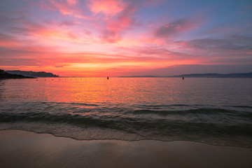 Fototapeta premium Colorful sunset on the beach