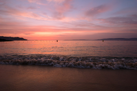 Colorful sunset on the beach