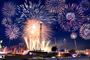 Düsseldorf Kirmes Feuerwerk