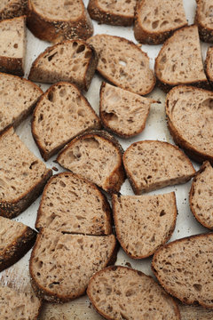 Sliced, dark bread