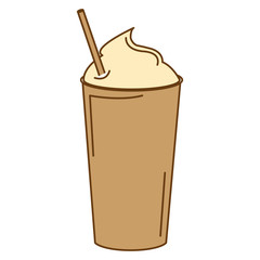 coffee shake with straw vector illustration design