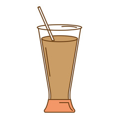coffee shake with straw vector illustration design