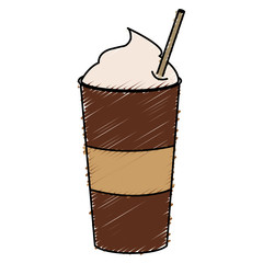 coffee shake with straw vector illustration design