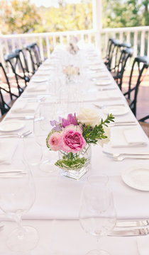 long table at a wedding