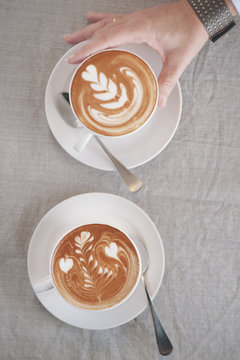 flat white with hand