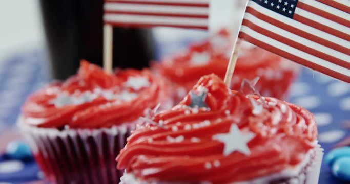 Decorated cupcakes with 4th july theme