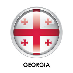 Obraz premium Round flag of Georgia
