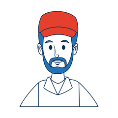worker portrait of delivery man with cap