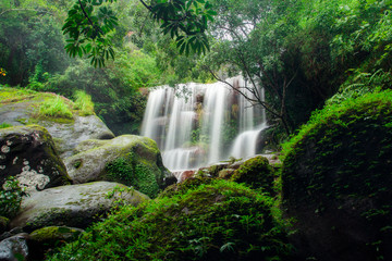 Beautiful Waterfall In Bung Kan National Park, tad vi marn tip waterfall,thailand