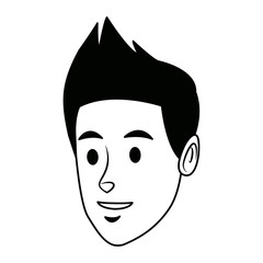 young man people face character avatar