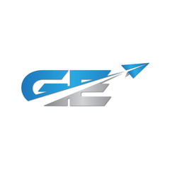 initial letter GE logo origami paper plane