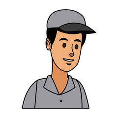 man in uniform of delivery worker character