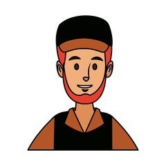 man in uniform of delivery worker character