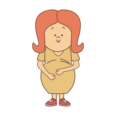 cute pregnant woman caressing her belly