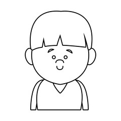 Obraz na płótnie Canvas little boy face smile expression cartoon kid