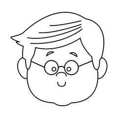 Obraz na płótnie Canvas profile man face character person head cartoon