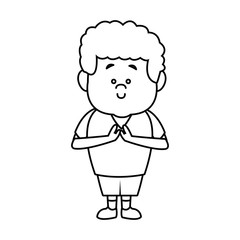 little boy cartoon character cute kid standing