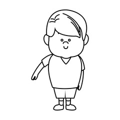 little boy cartoon character cute kid standing