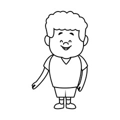 little boy cartoon character cute kid standing