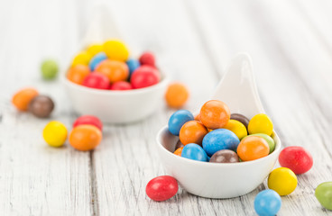 Portion of Cocolate coated Peanuts