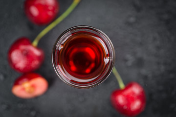 Fresh made Cherry Liqueur