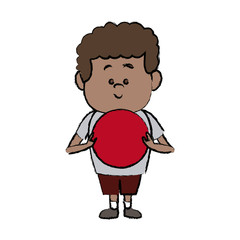 face cute little boy kid avatar person