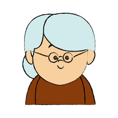 portrait senior woman female cartoon person