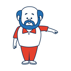 man cartoon standing casual clothes character