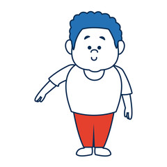 man cartoon standing casual clothes character