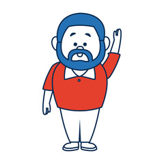 man cartoon standing casual clothes character