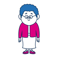 cartoon woman skirt and shirt clothes standing