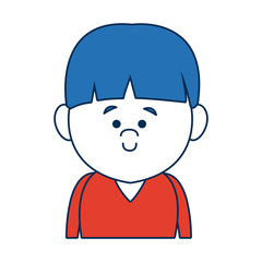 caricature faceless front view half body boy with hairstyle