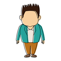 standing man wearing casual clothes cartoon