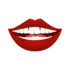 mouth smiling icon over white background vector illustration