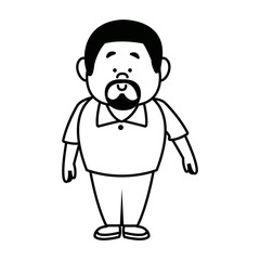 man male cartoon standing senior person character