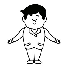 man male cartoon standing senior person character