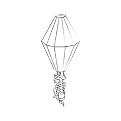 kite icon over white background vector illustration